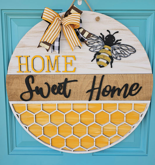 Home Sweet Home Bee Door Hanger