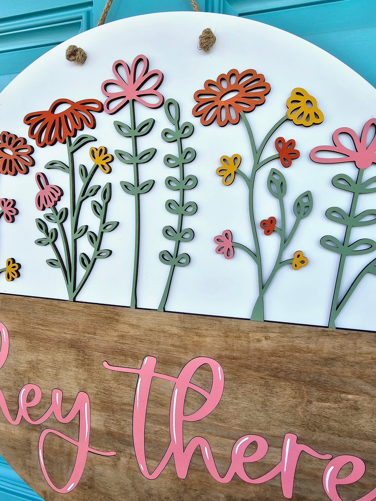 Hey There Spring Wildflowers Door Hanger
