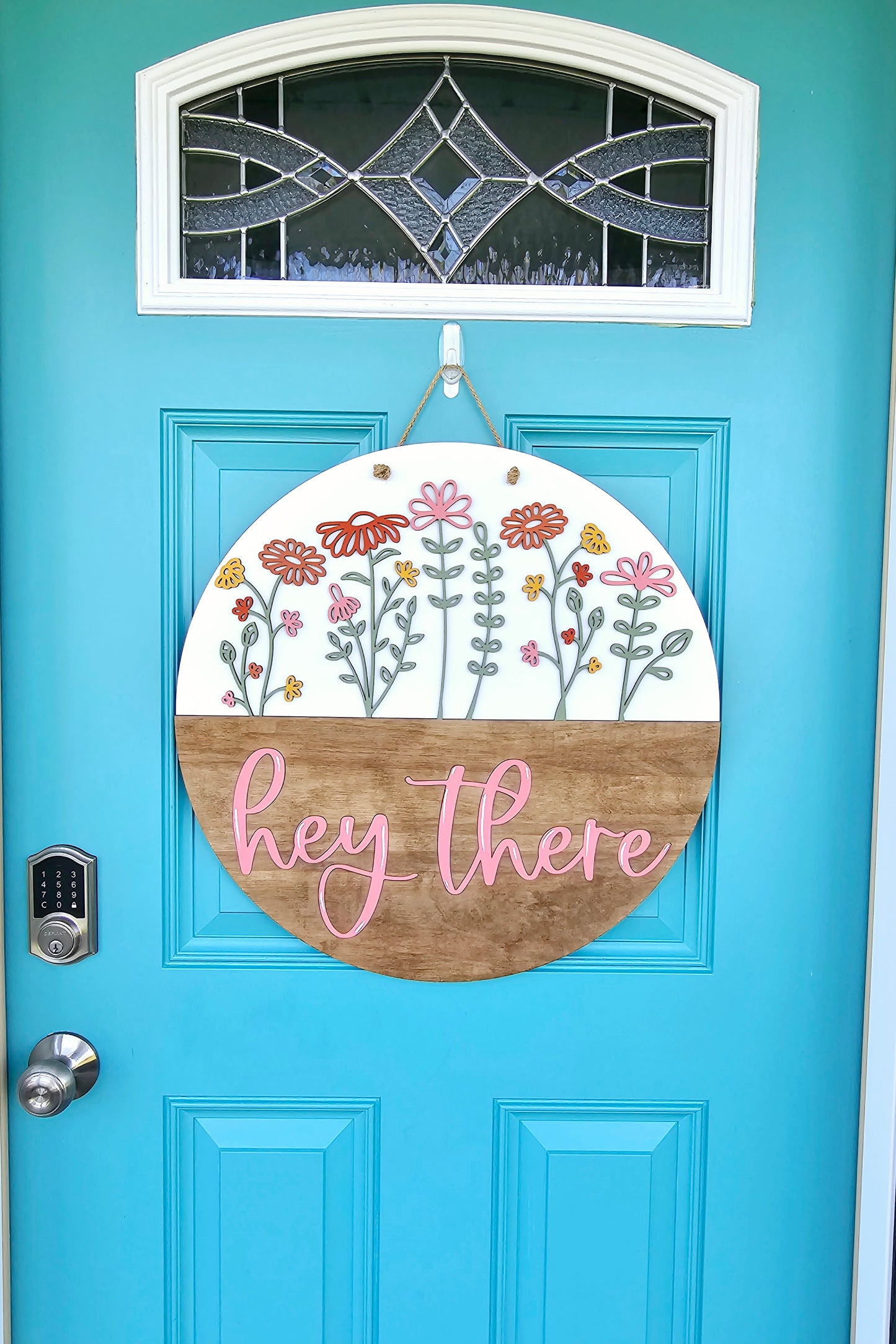 Hey There Spring Wildflowers Door Hanger