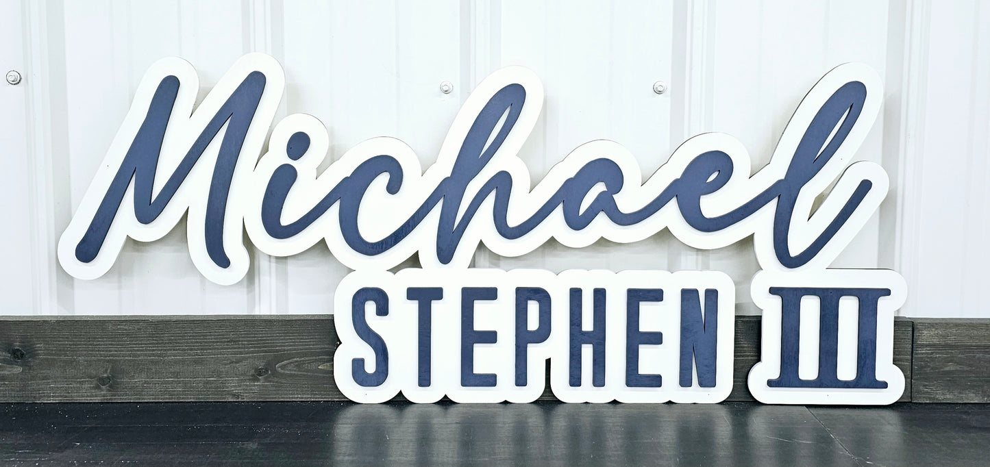 Layered Name Sign