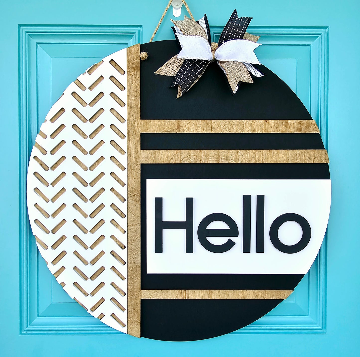 Hello Classic Chevron Door Hanger