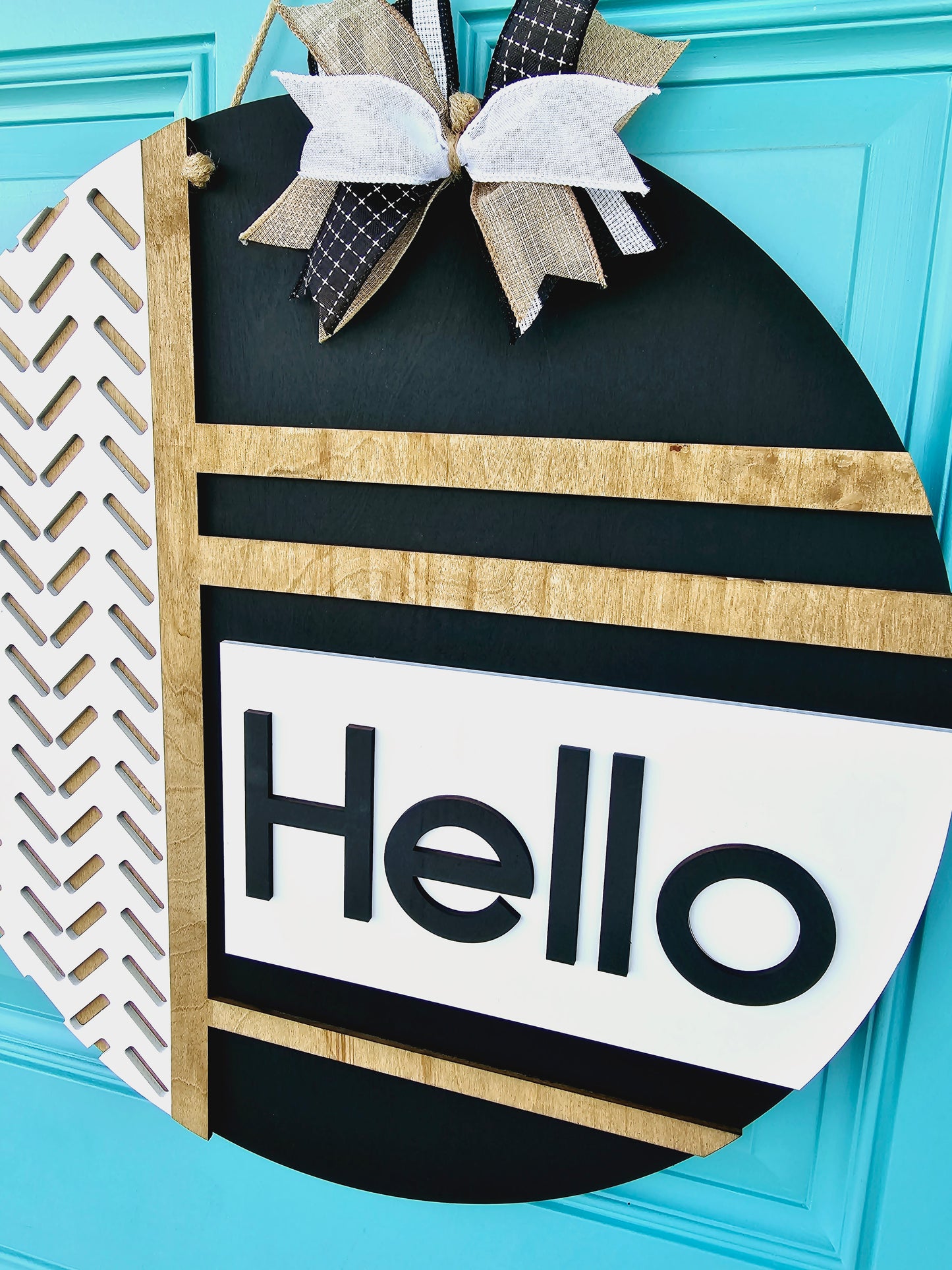 Hello Classic Chevron Door Hanger