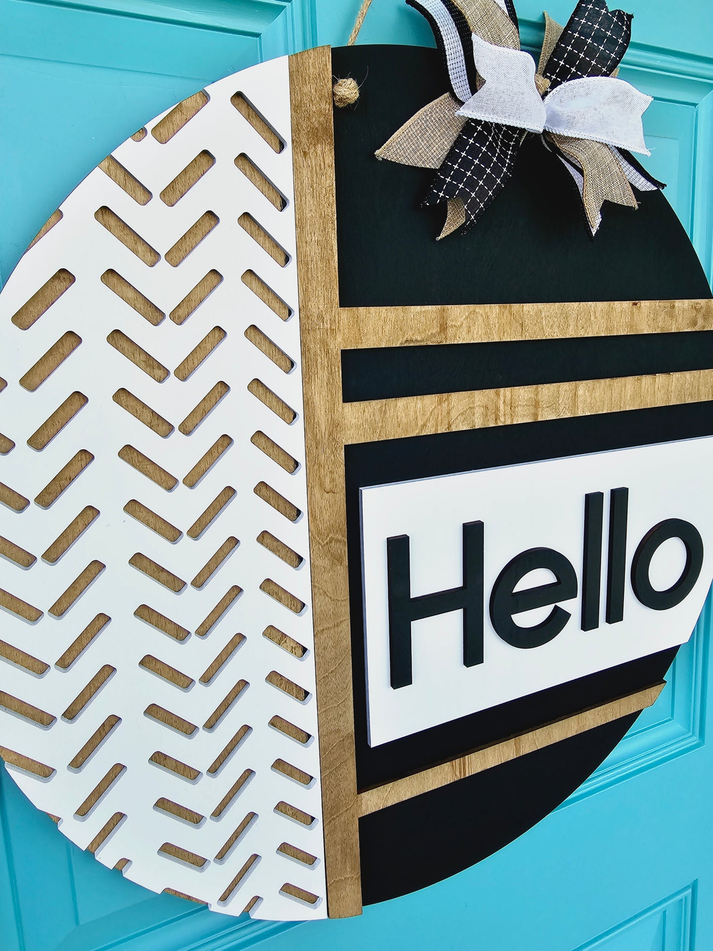 Hello Classic Chevron Door Hanger