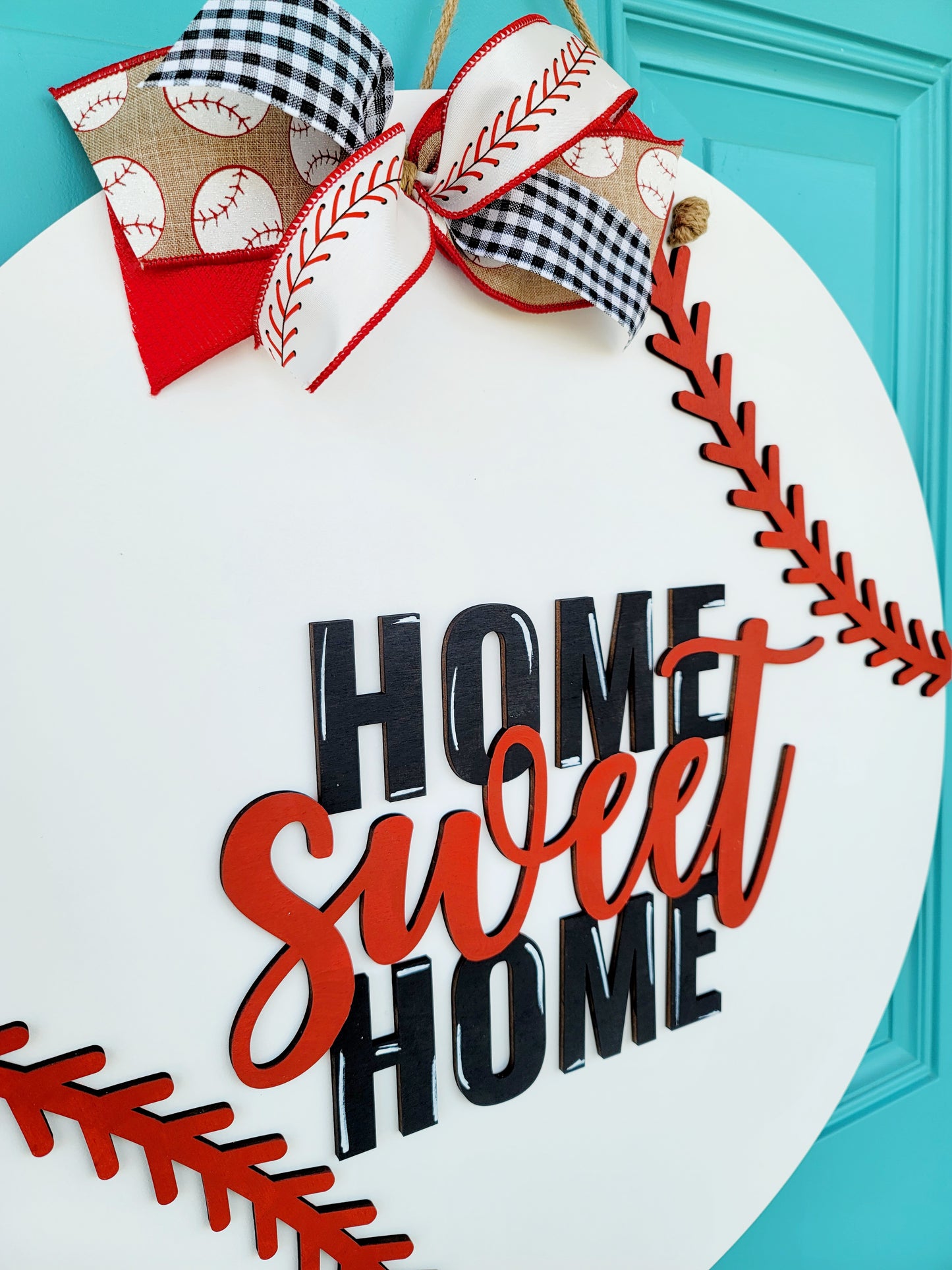 Home Sweet Home Baseball Door Hanger