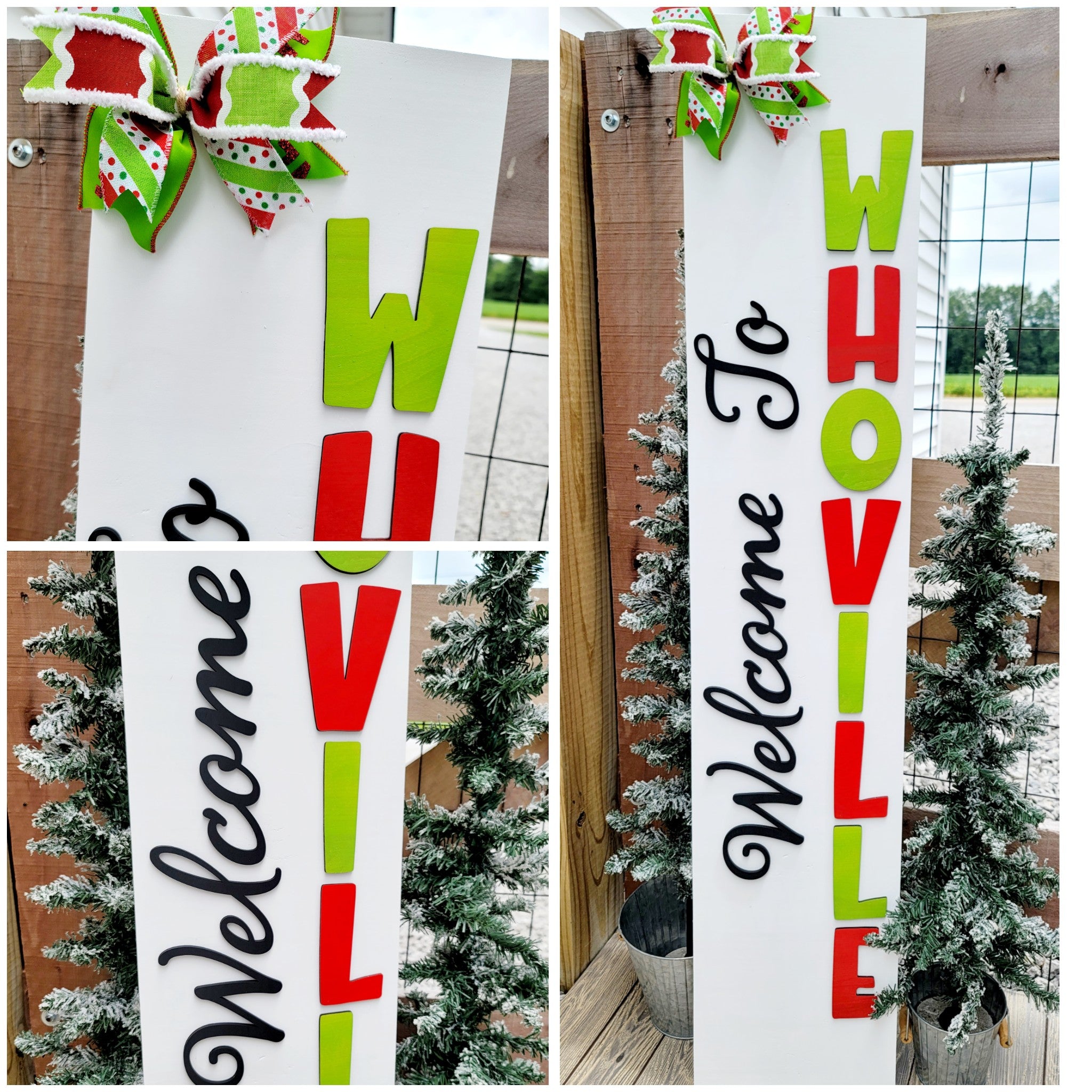 Welcome to Whoville Grinch Porch Leaner – Teal Moon Creations