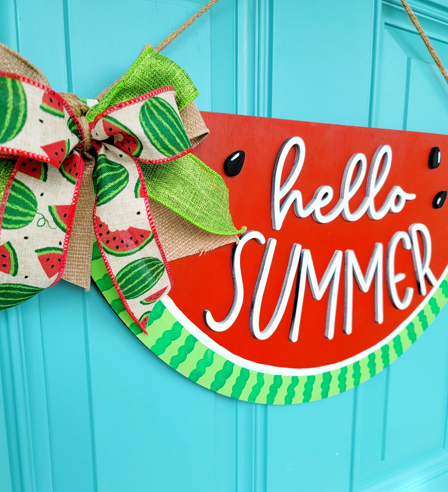 Hello Summer Watermelon Door Hanger