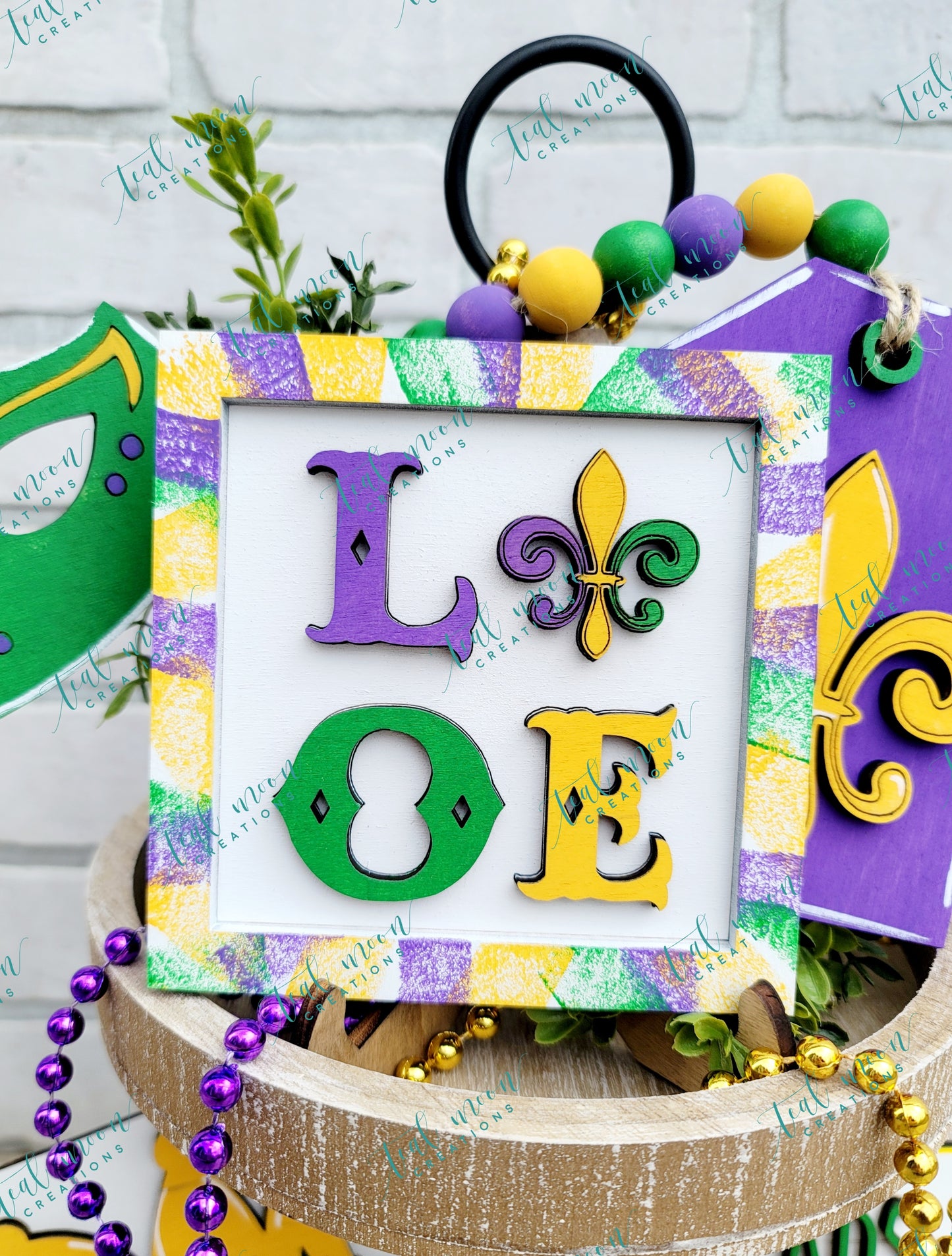 Mardi Gras Tiered Tray Set
