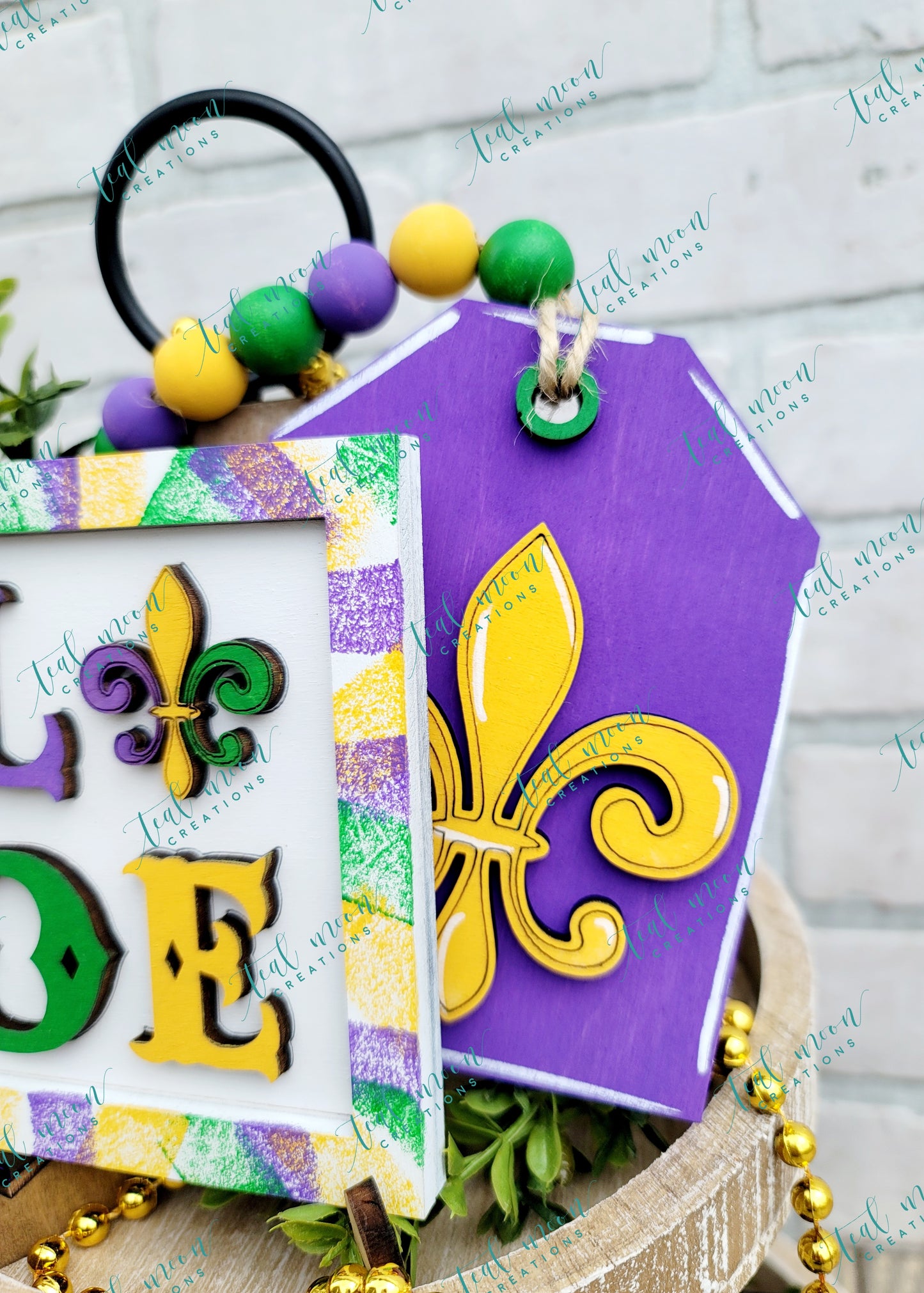 Mardi Gras Tiered Tray Set