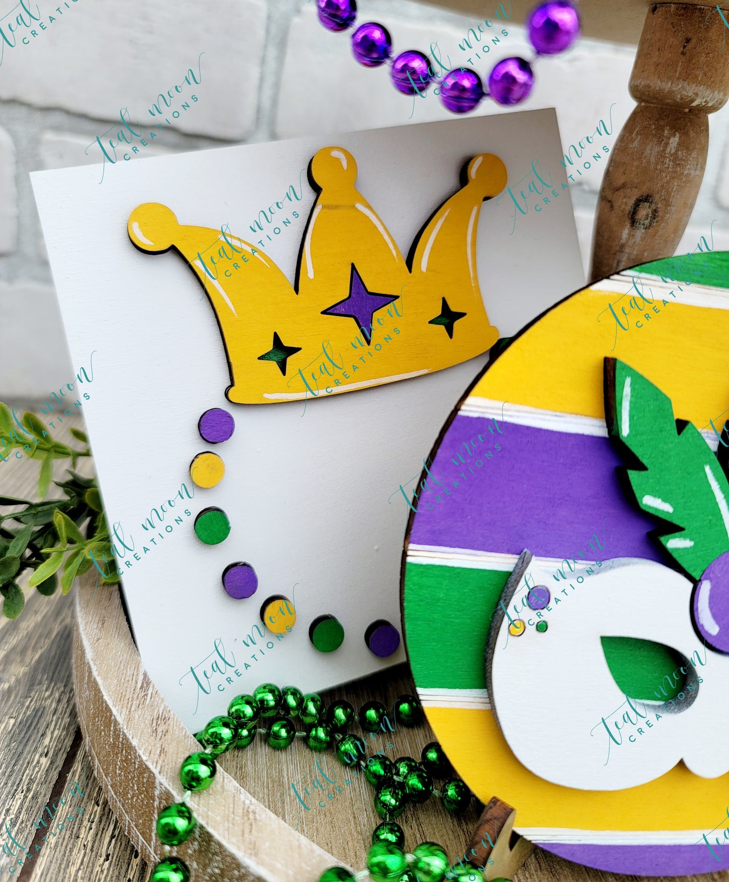 Mardi Gras Tiered Tray Set