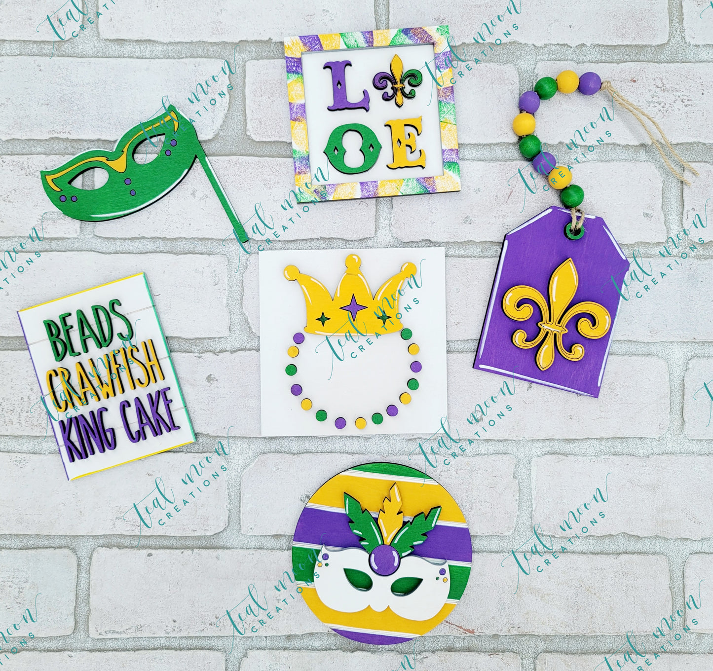 Mardi Gras Tiered Tray Set