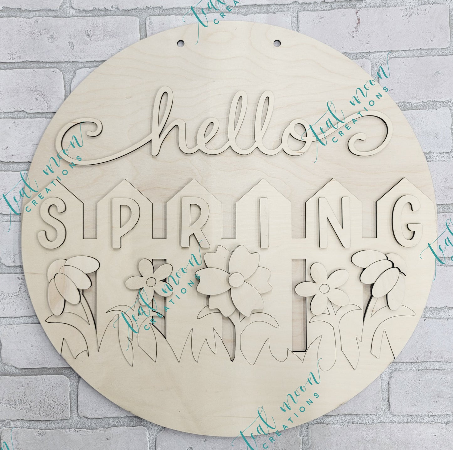 Hello Spring Fence Door Hanger