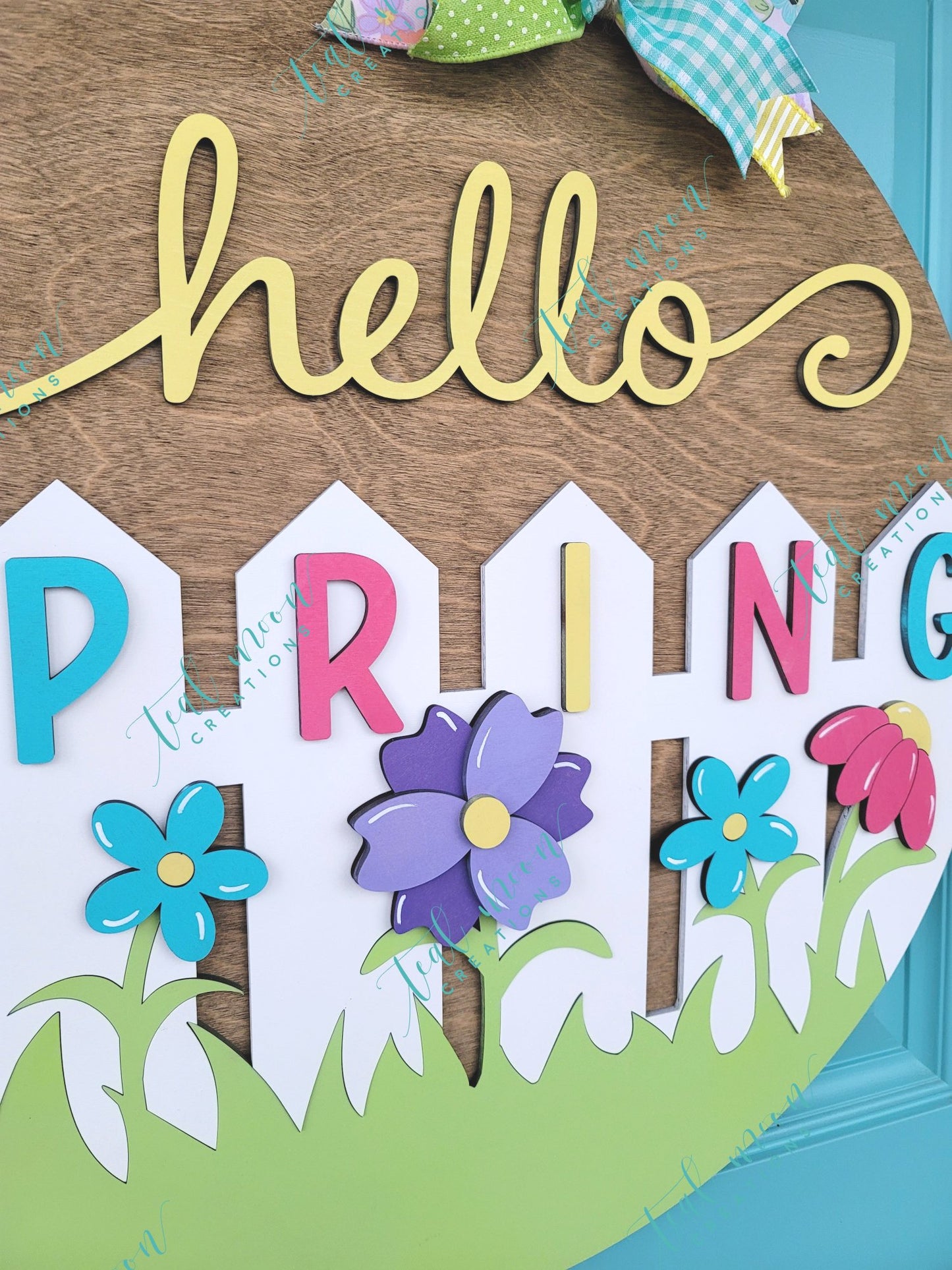 Hello Spring Fence Door Hanger