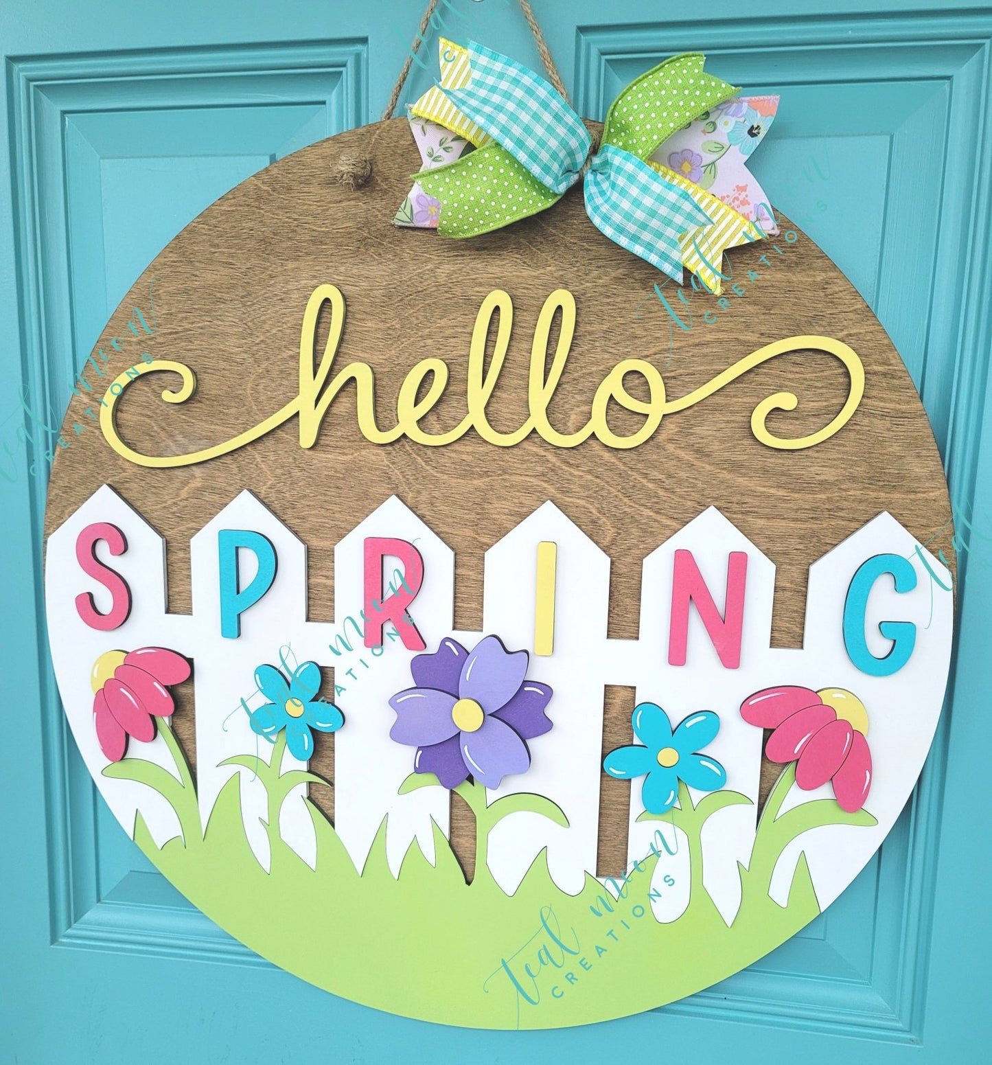 Hello Spring Fence Door Hanger