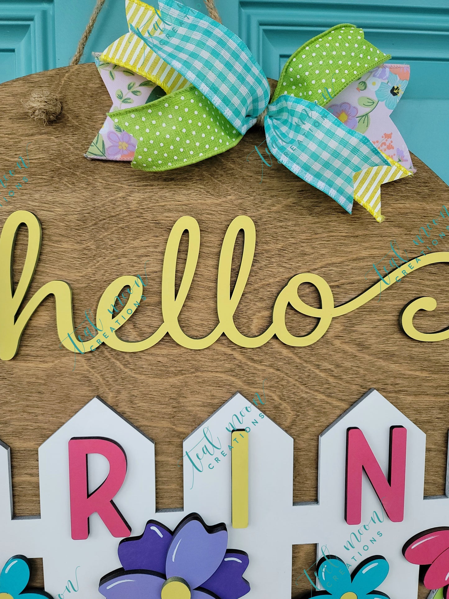 Hello Spring Fence Door Hanger