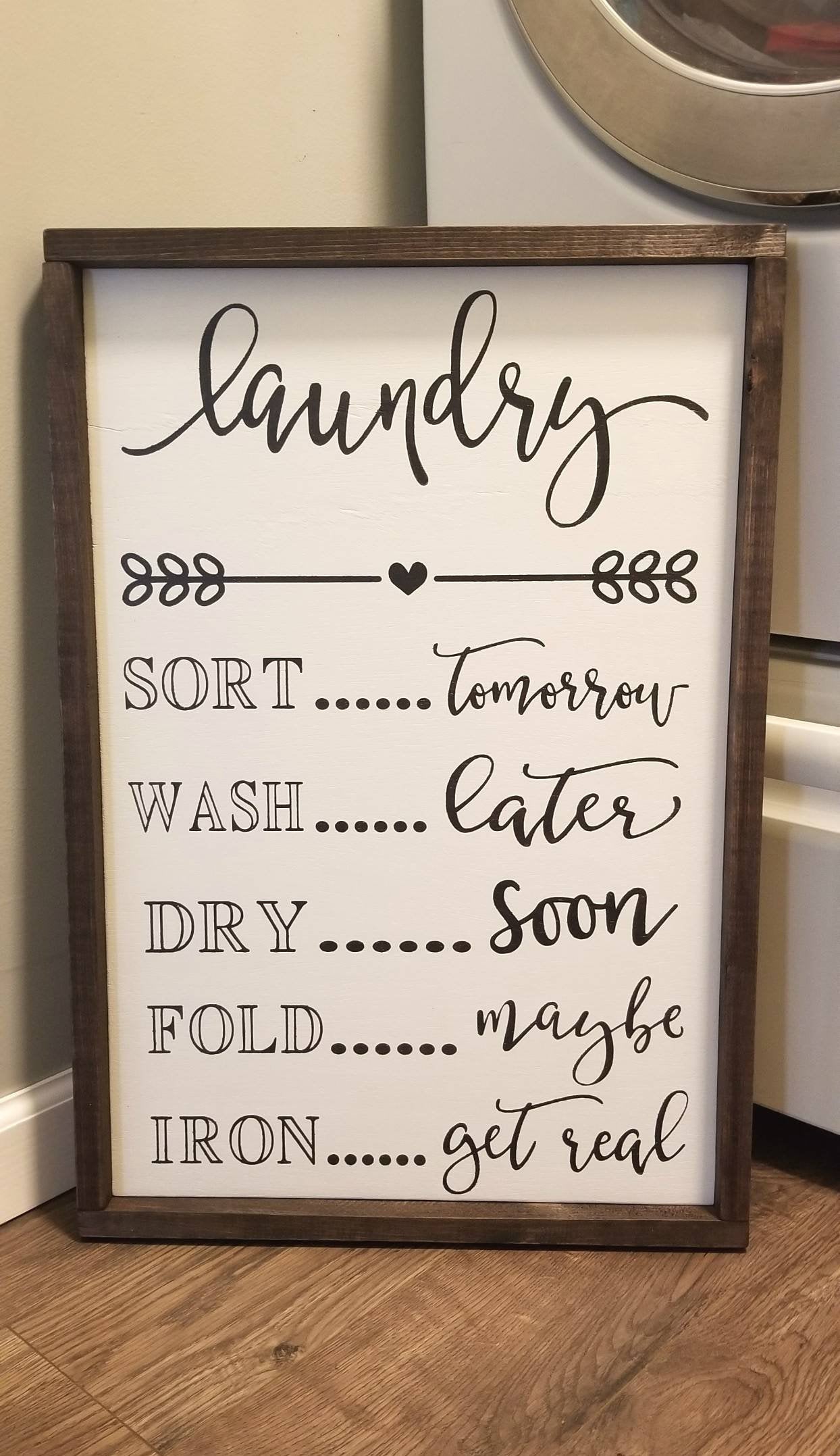 Laundry Room Sign | Laundry Schedule | Sort Tomorrow | Wash Later