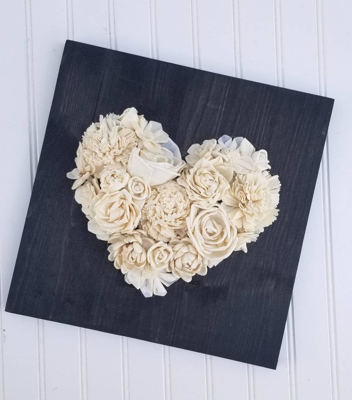 Wood Flower Heart Sign | Farmhouse Decor