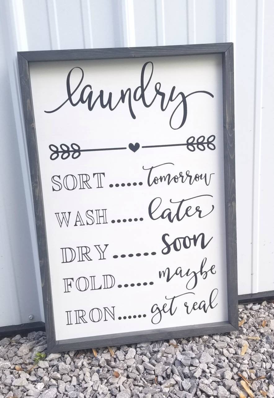 Laundry Room Sign | Laundry Schedule | Sort Tomorrow | Wash Later