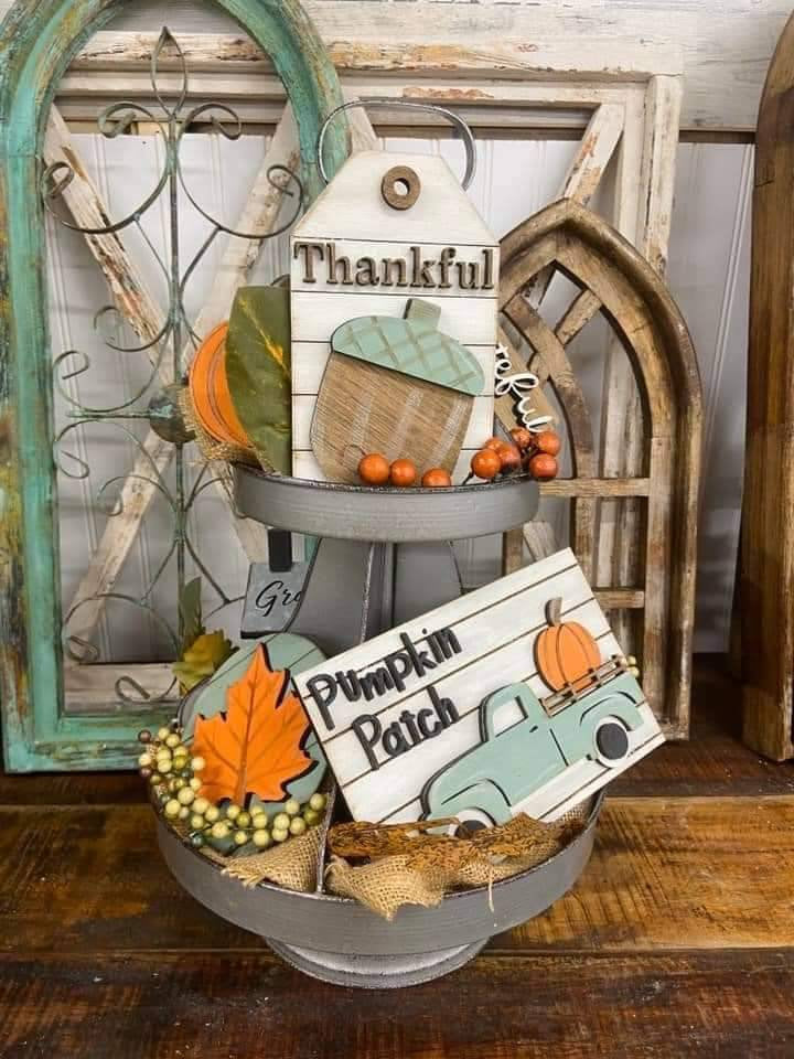 Fall Farmhouse Tiered Tray Set