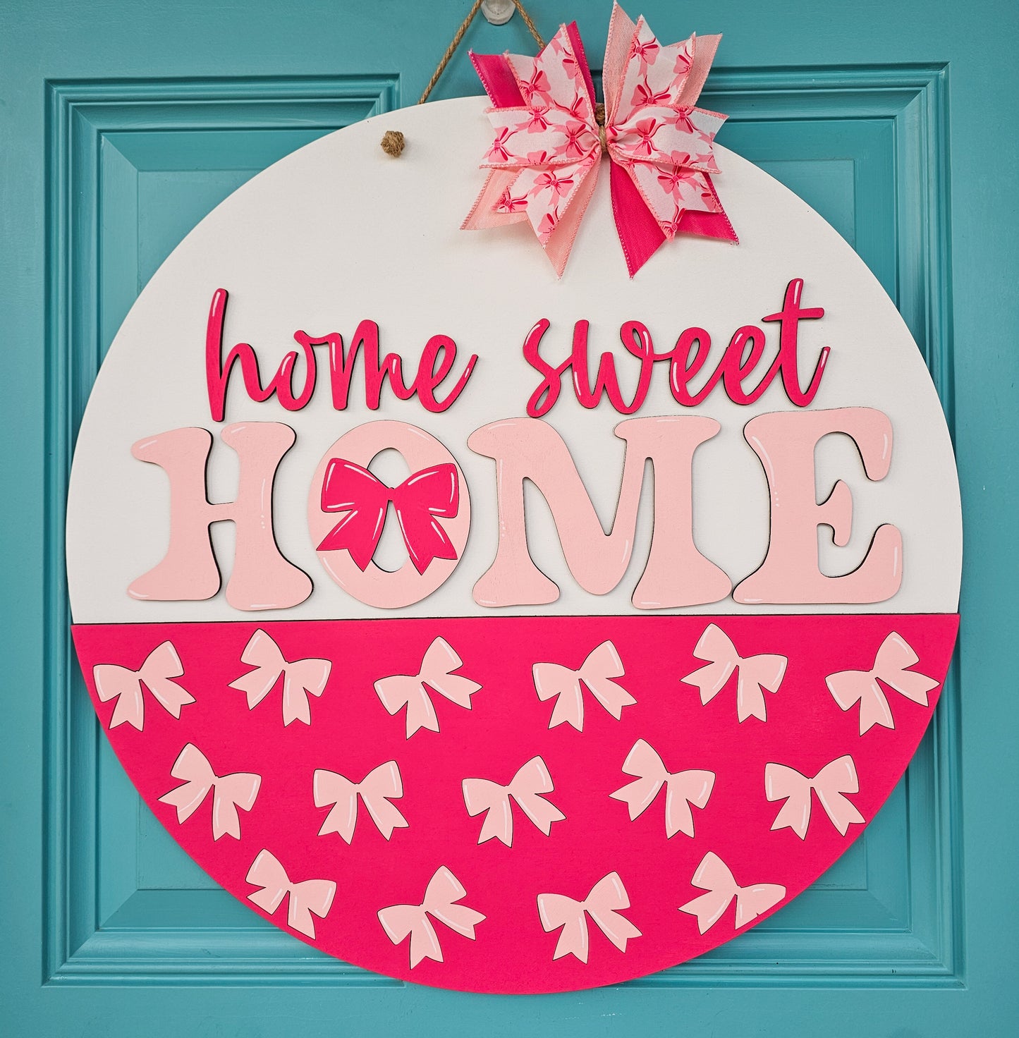 Home Sweet Home Bows Door Hanger