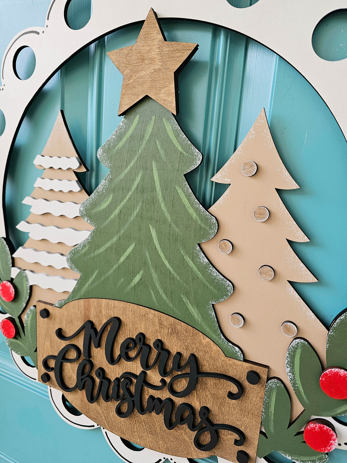 Triple Tree Scalloped Door Hanger