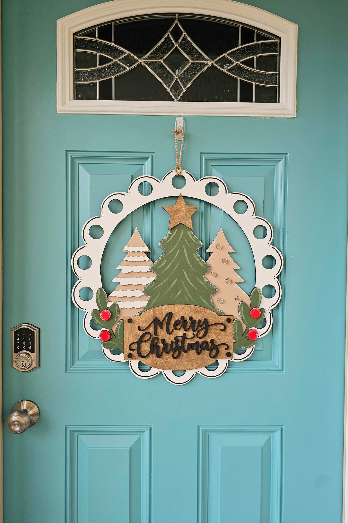Triple Tree Scalloped Door Hanger