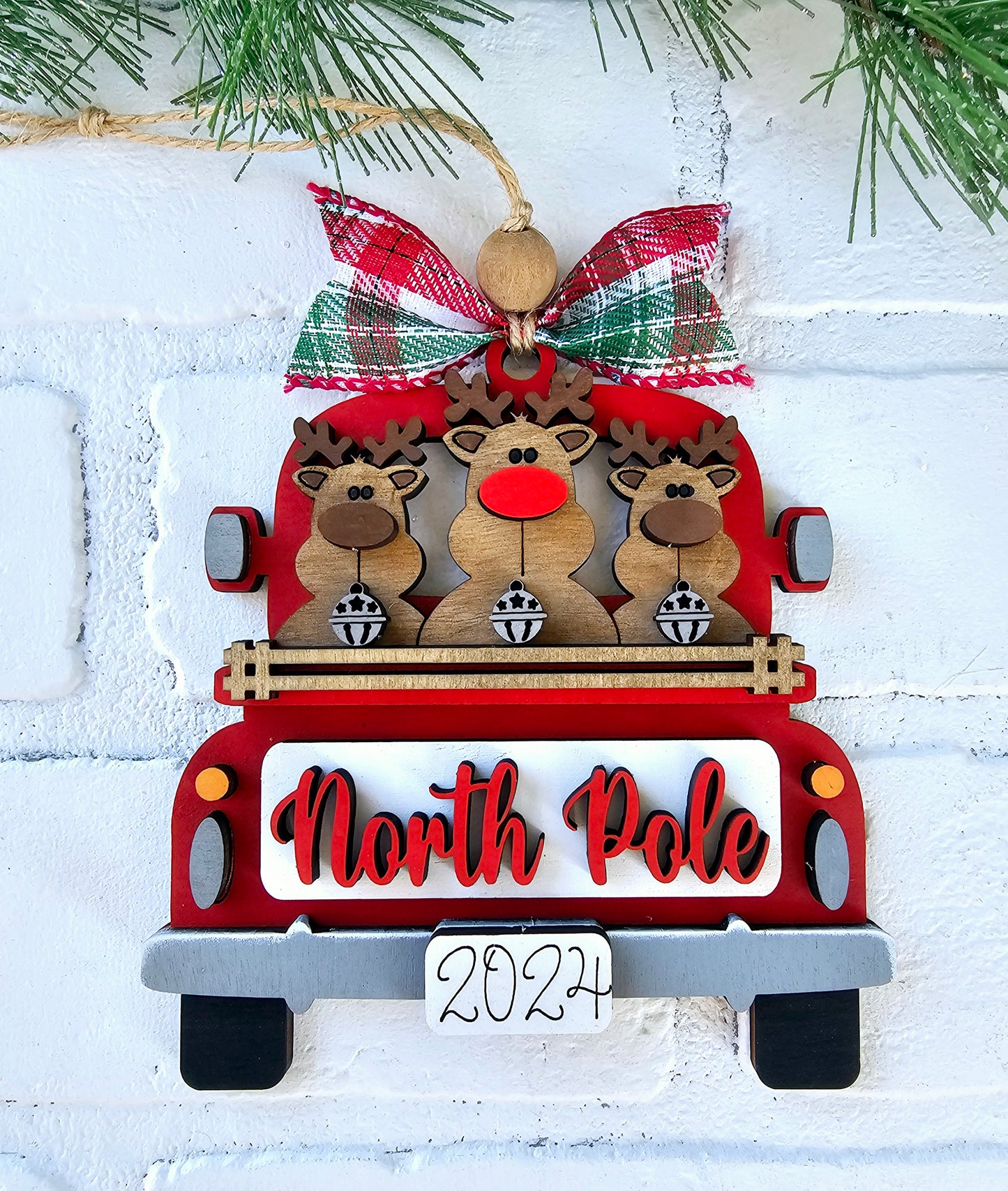 Reindeer Truck Ornament