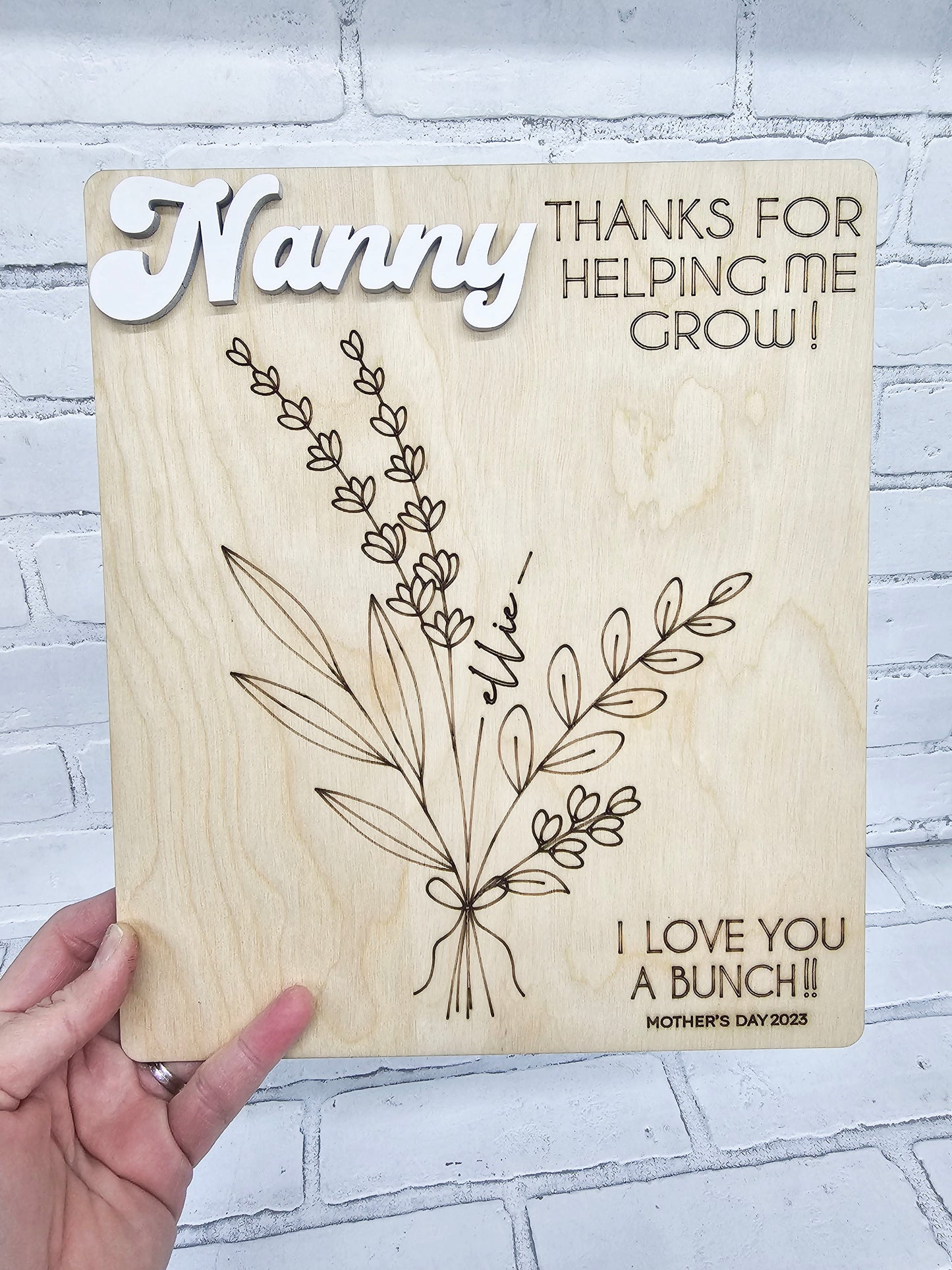 Mother's Day Floral Handprint Sign