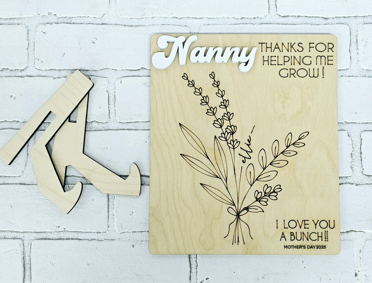 Mother's Day Floral Handprint Sign