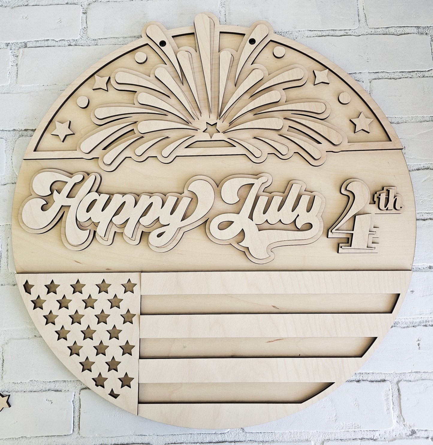 Happy July 4th Fireworks Door Hanger