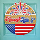 Happy July 4th Fireworks Door Hanger