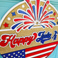 Happy July 4th Fireworks Door Hanger