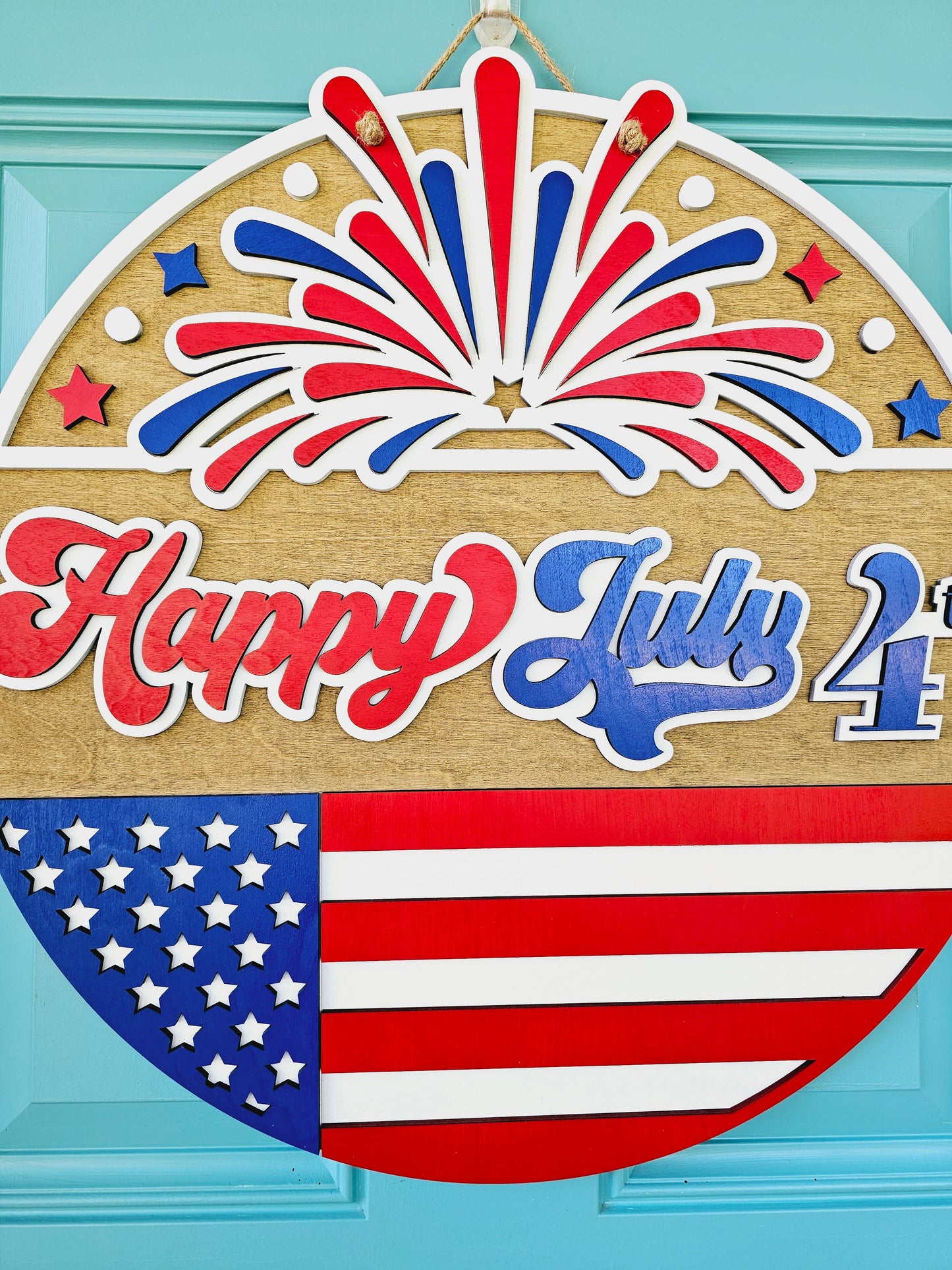 Happy July 4th Fireworks Door Hanger