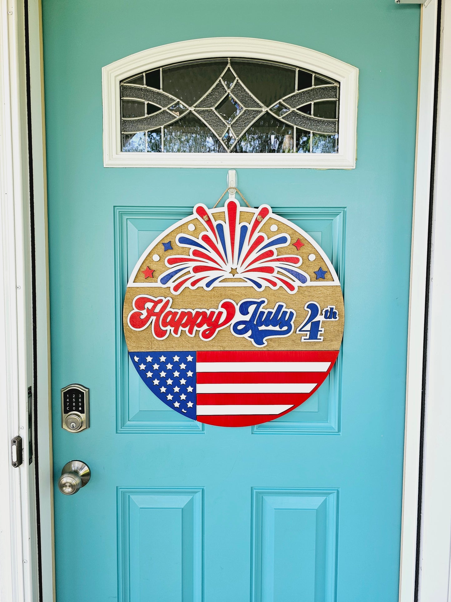 Happy July 4th Fireworks Door Hanger