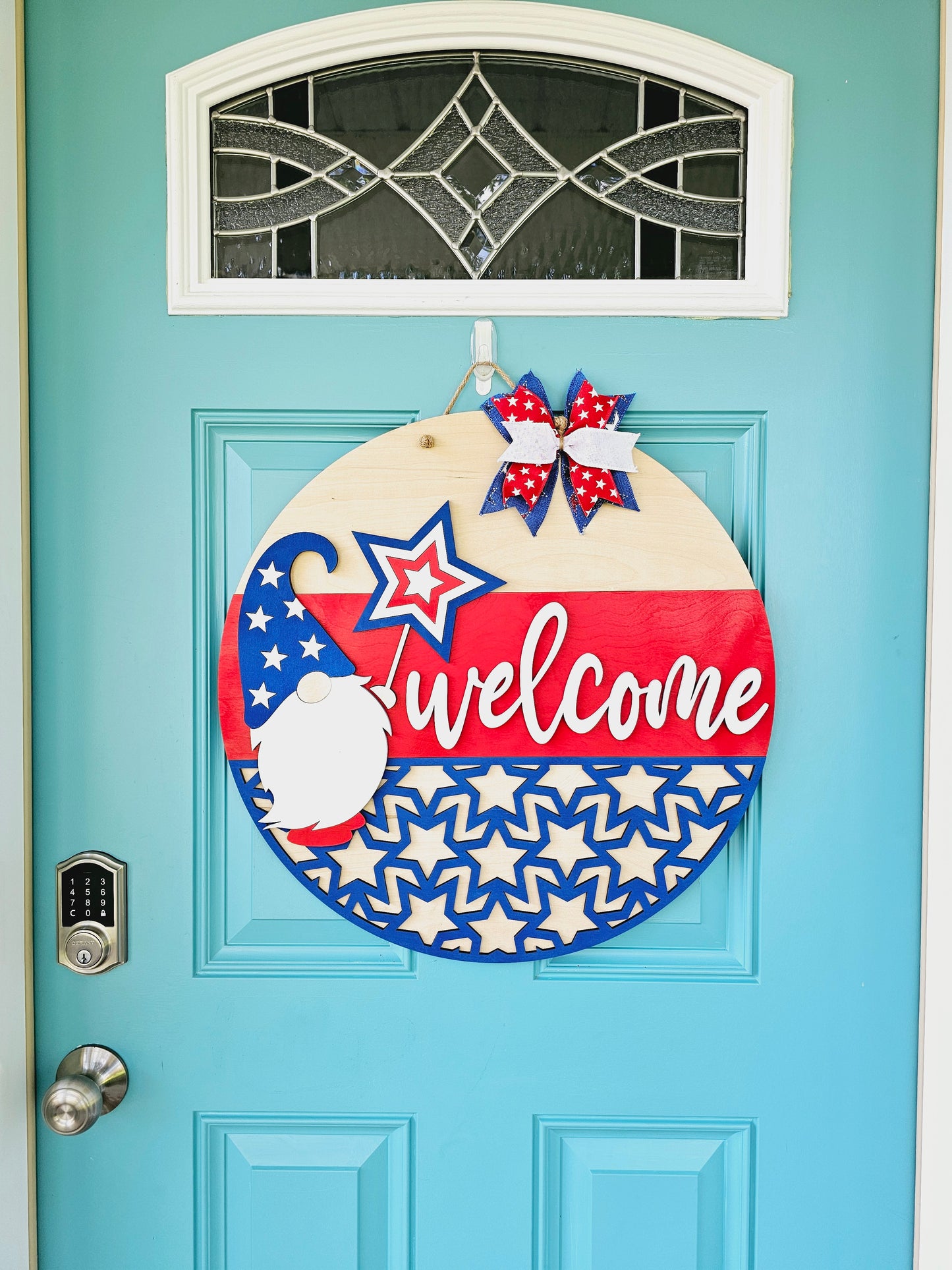 Patriotic Welcome Gnome Door Hanger