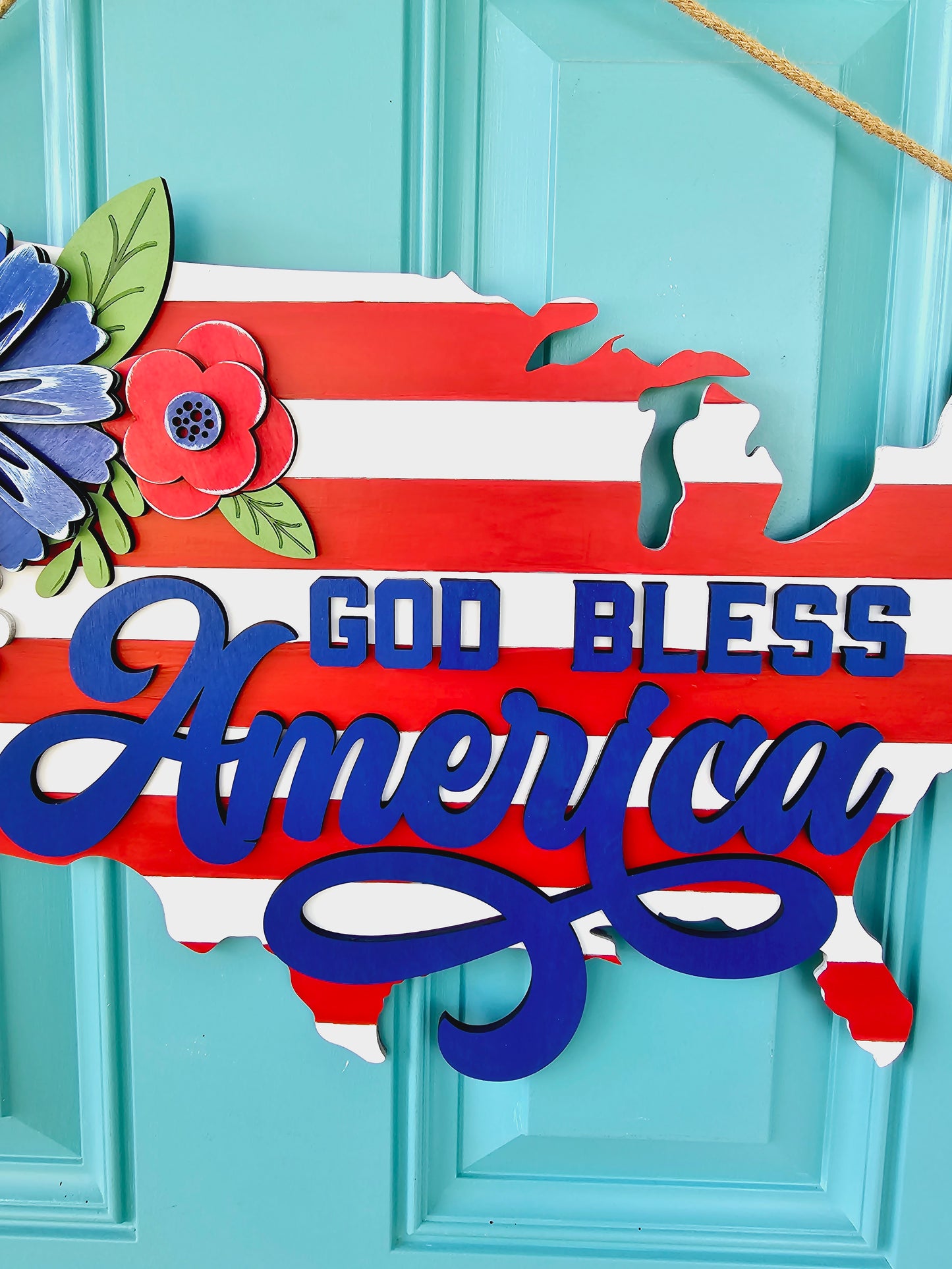 God Bless America United States Door Hanger