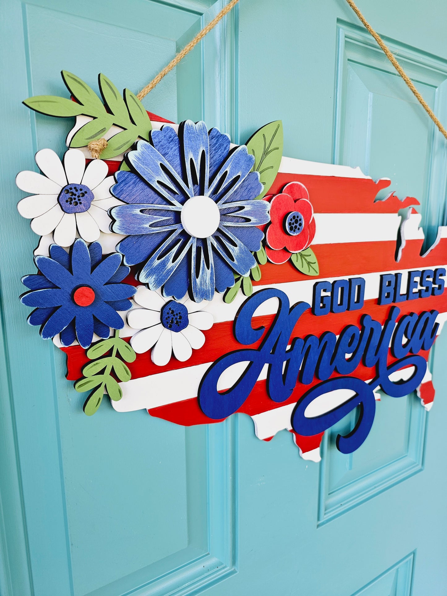 God Bless America United States Door Hanger