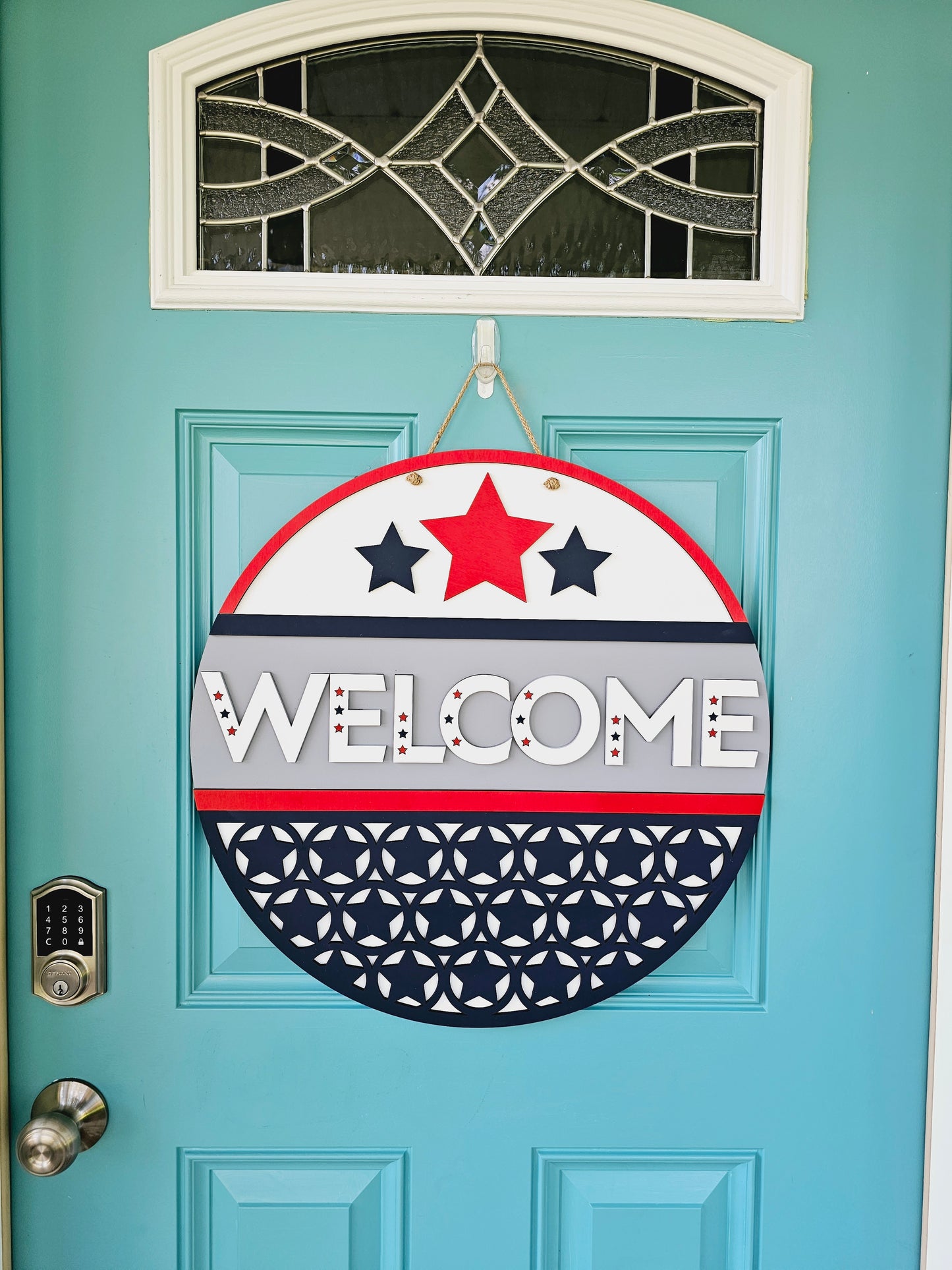 Simple Patriotic Welcome Door Hanger