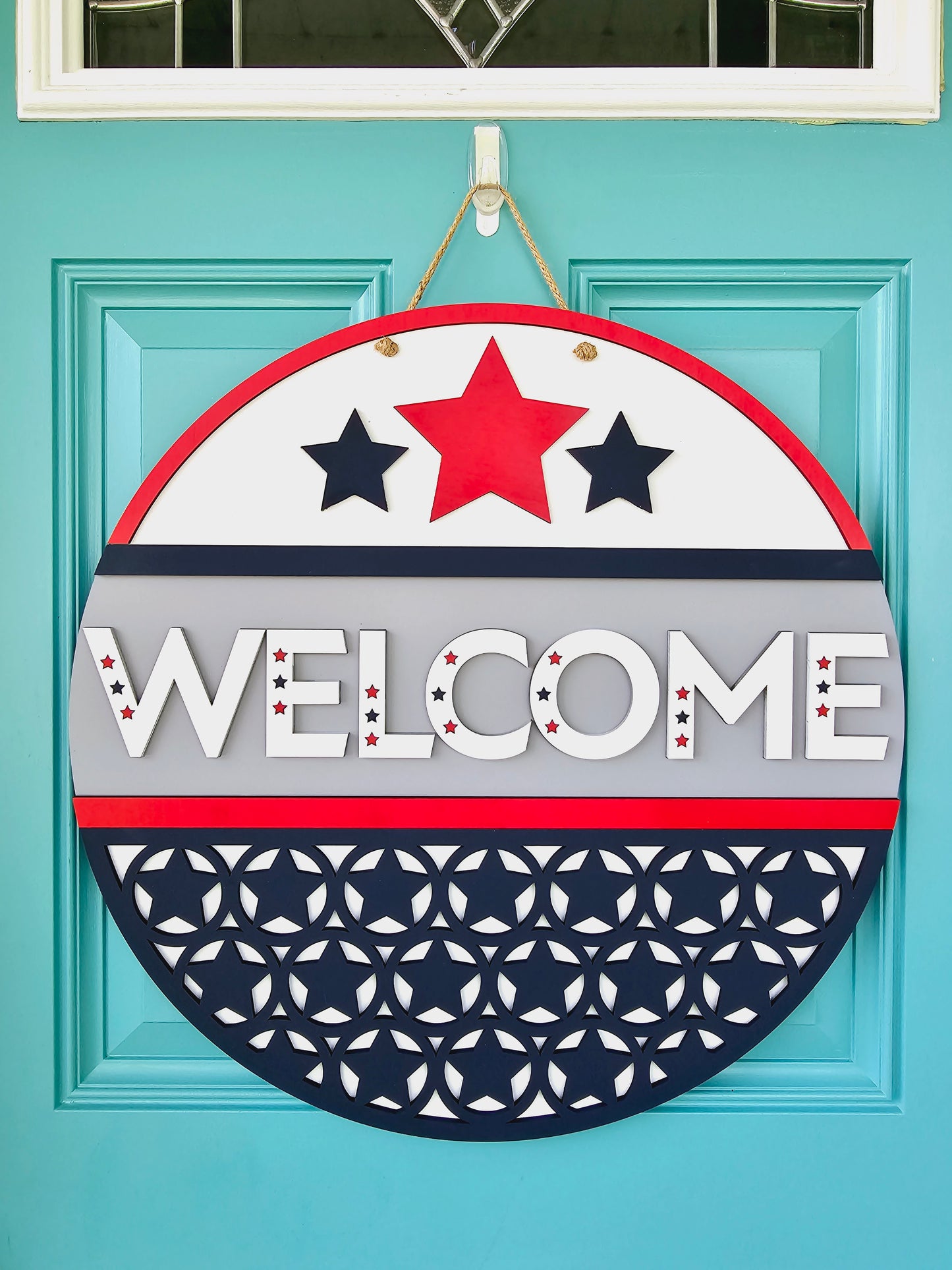 Simple Patriotic Welcome Door Hanger