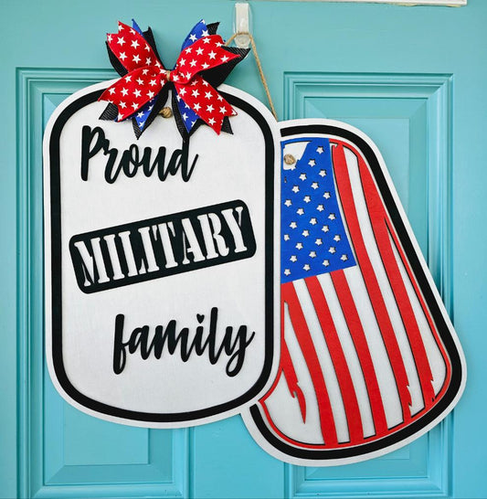 Proud Military Dog Tags Door Hanger