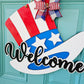 Welcome Patriotic Hat Door Hanger