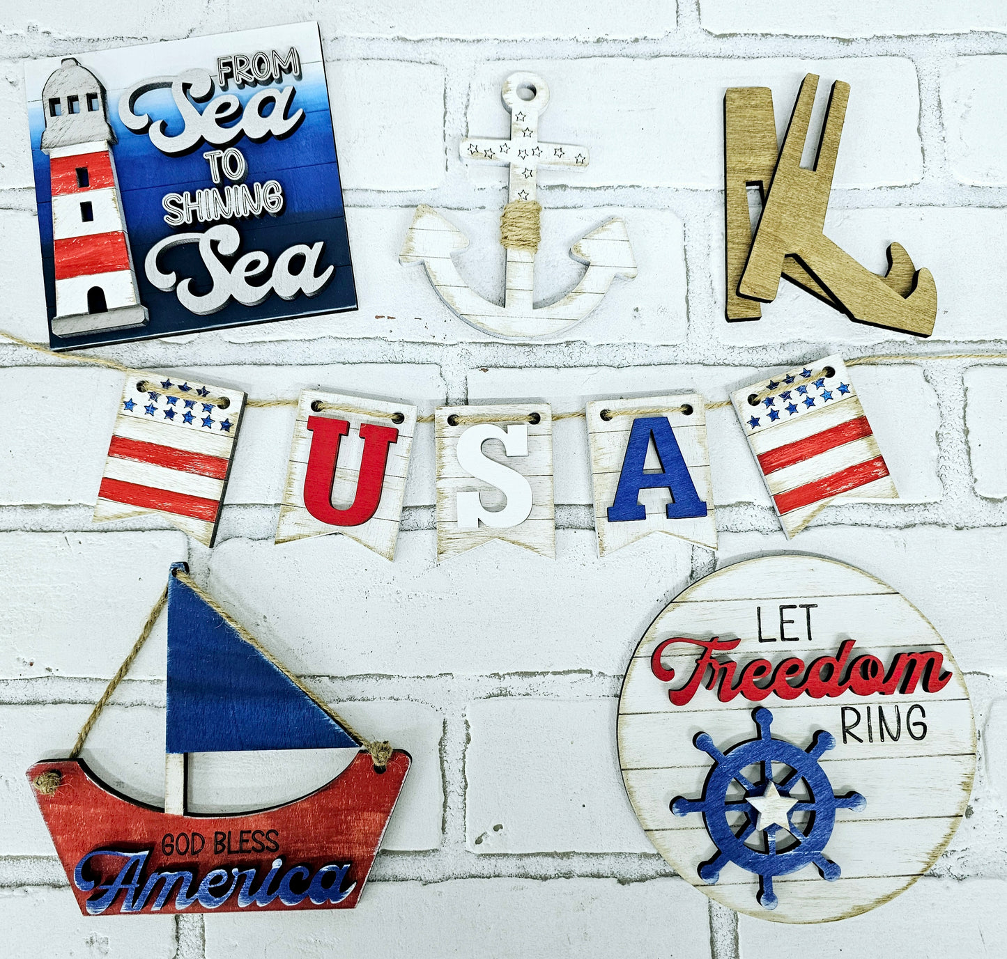 Nautical 4th of July Tiered Tray Set