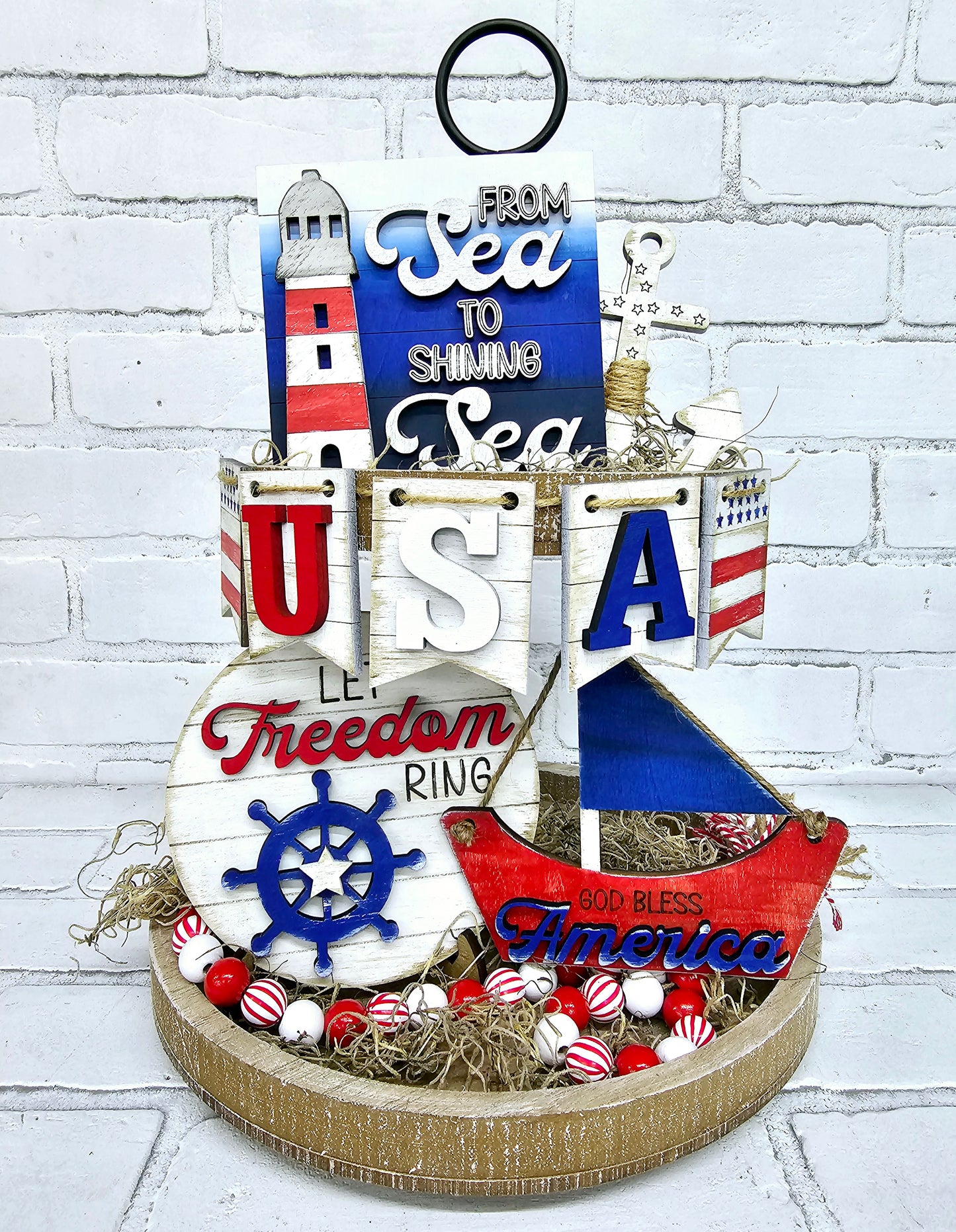 Nautical 4th of July Tiered Tray Set