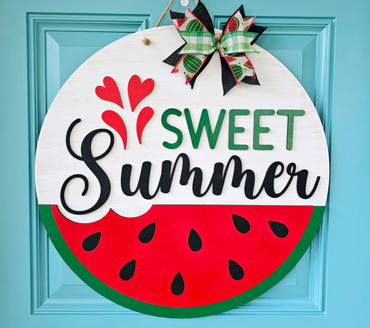 Sweet Summer Watermelon Door Hanger