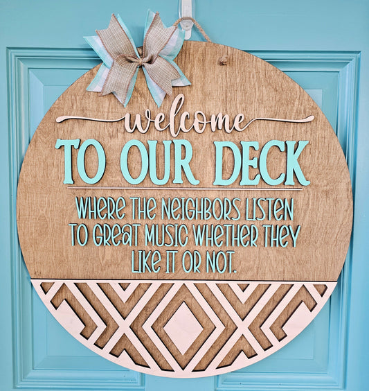 Welcome To Our Deck Door Hanger- wholesale
