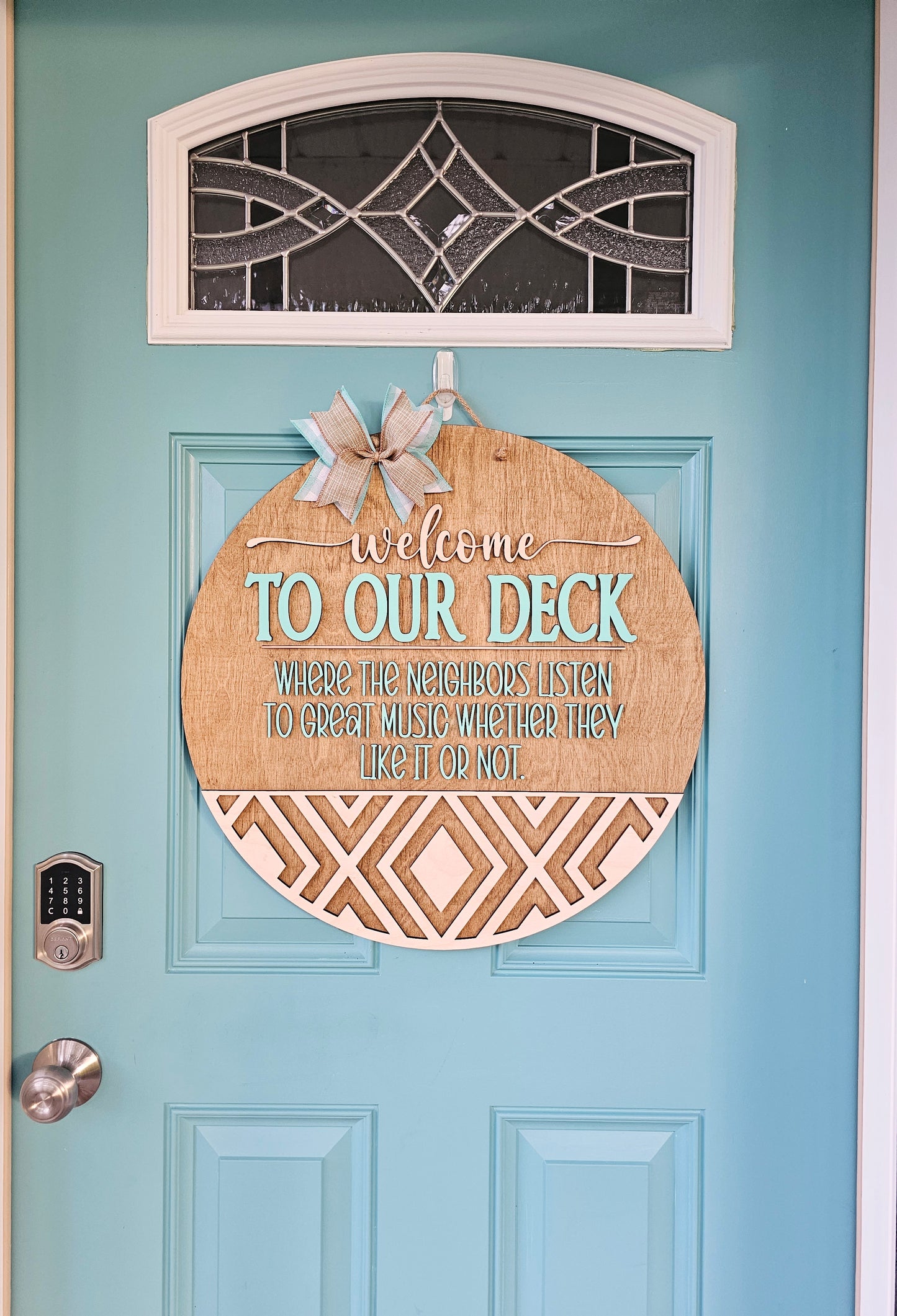Welcome To Our Deck Door Hanger