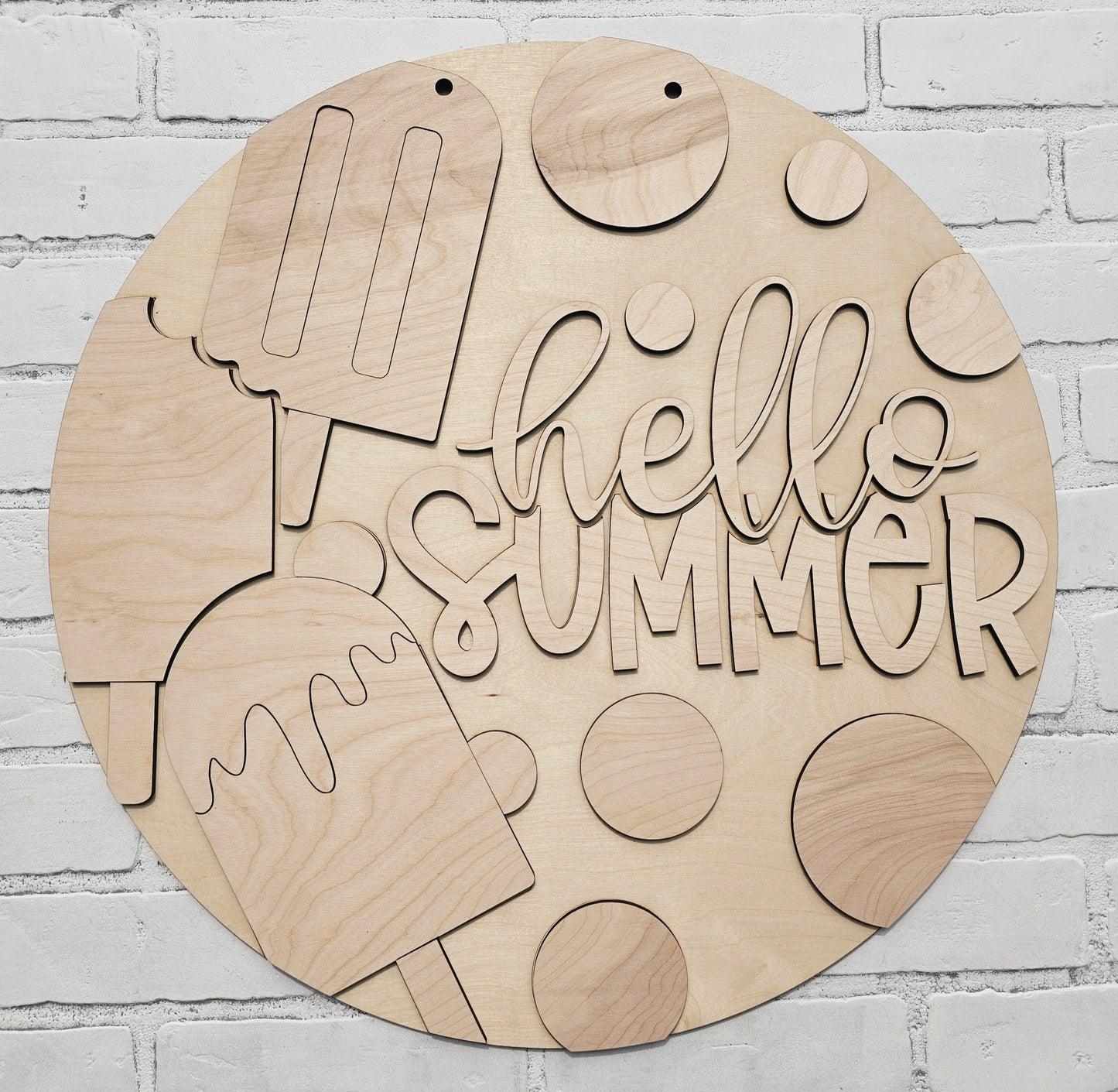 Hello Summer Polka Dot Popsicle Door Hanger