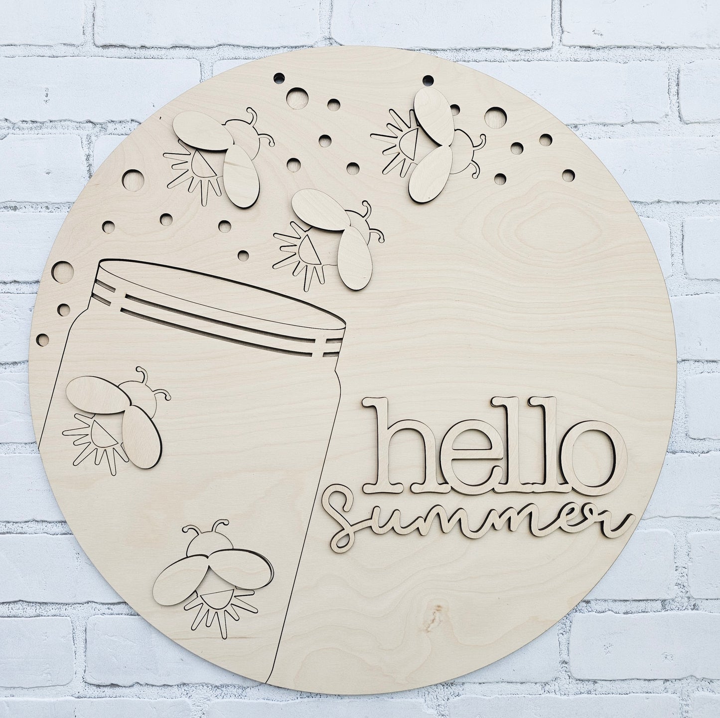 Hello Summer Fireflies Door Hanger