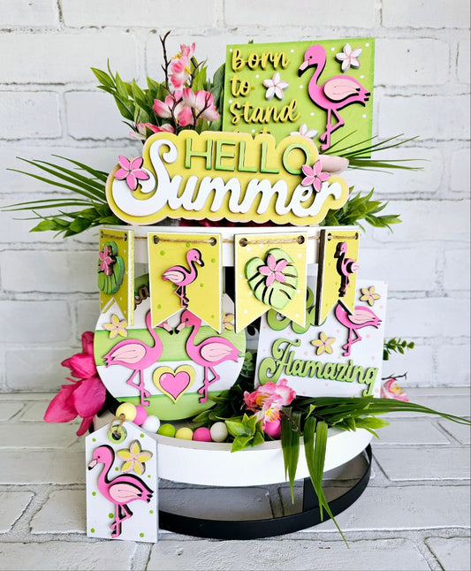 Flamingo Tiered Tray Set- wholesale