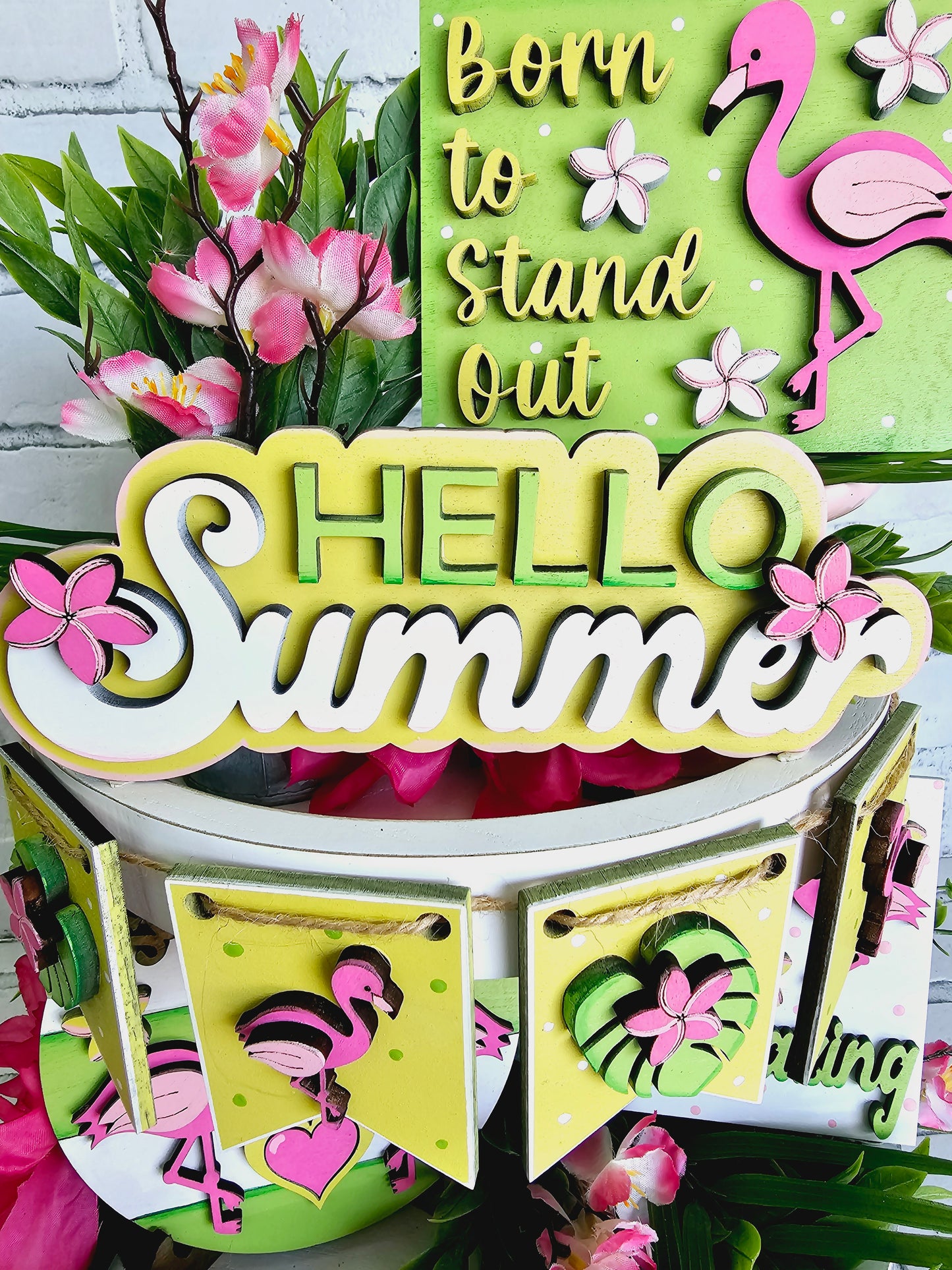 Flamingo Tiered Tray Set