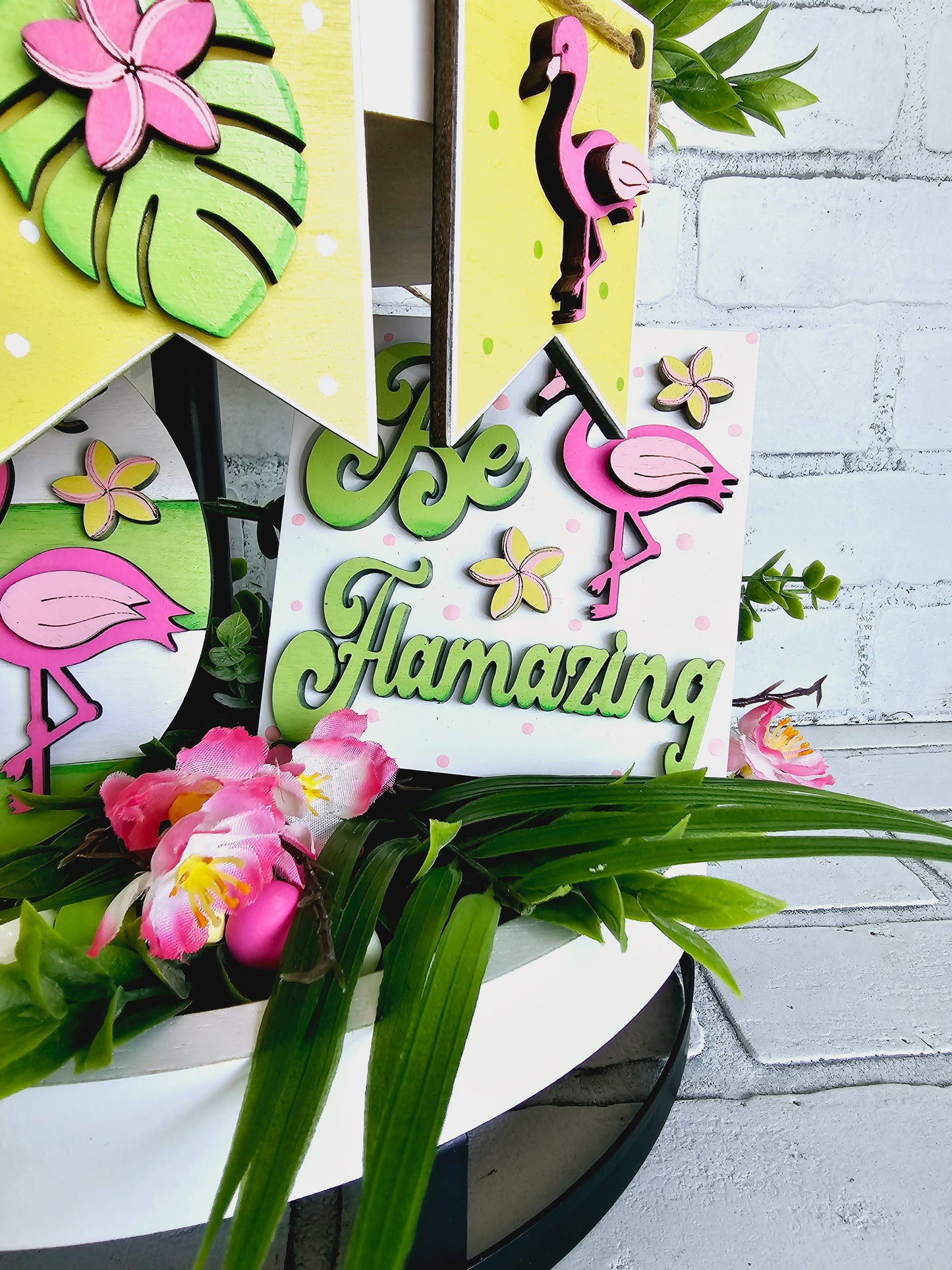 Flamingo Tiered Tray Set